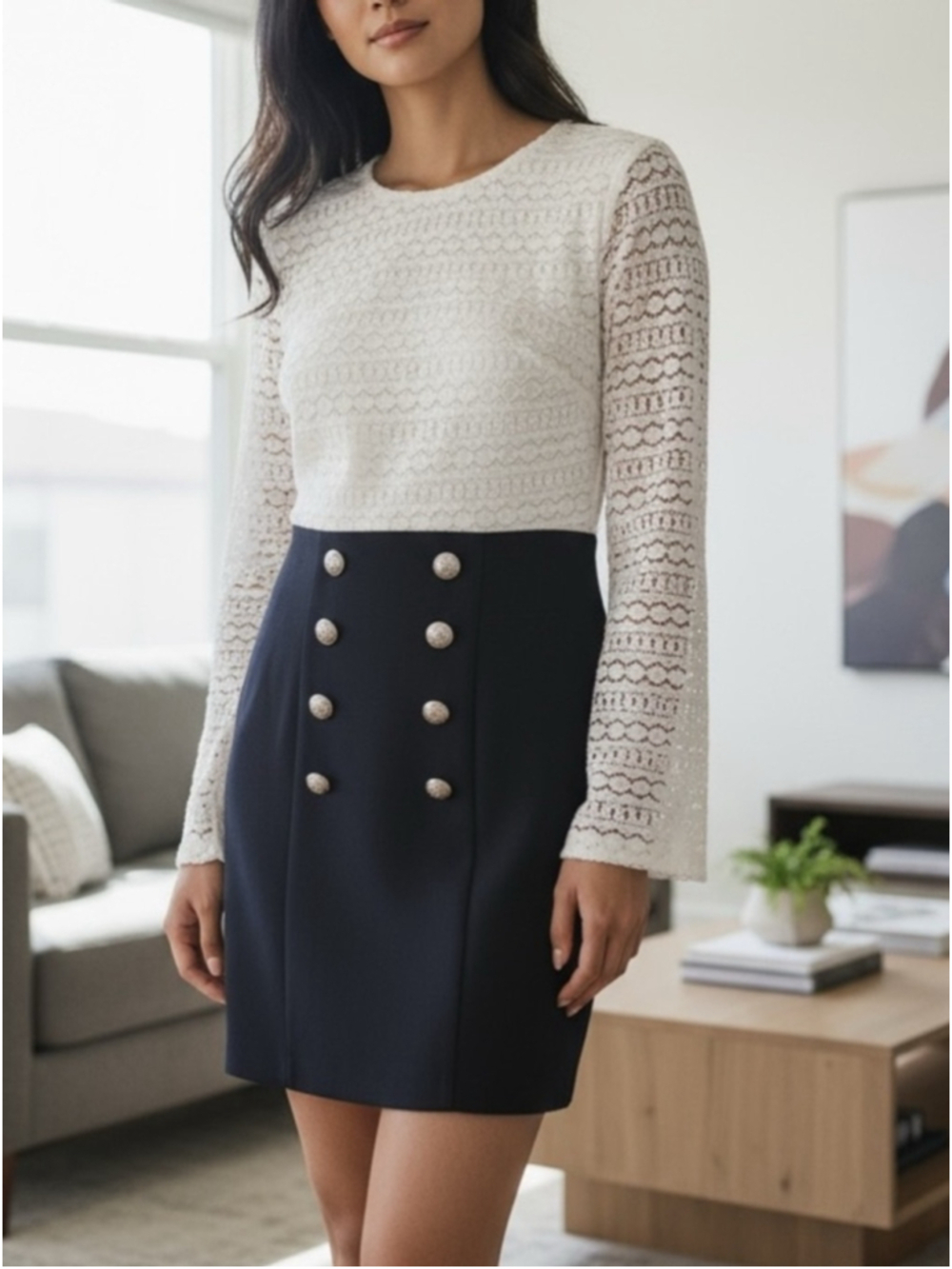 Maison Juwels Nautical Dress, Size S (PTP 17”)
